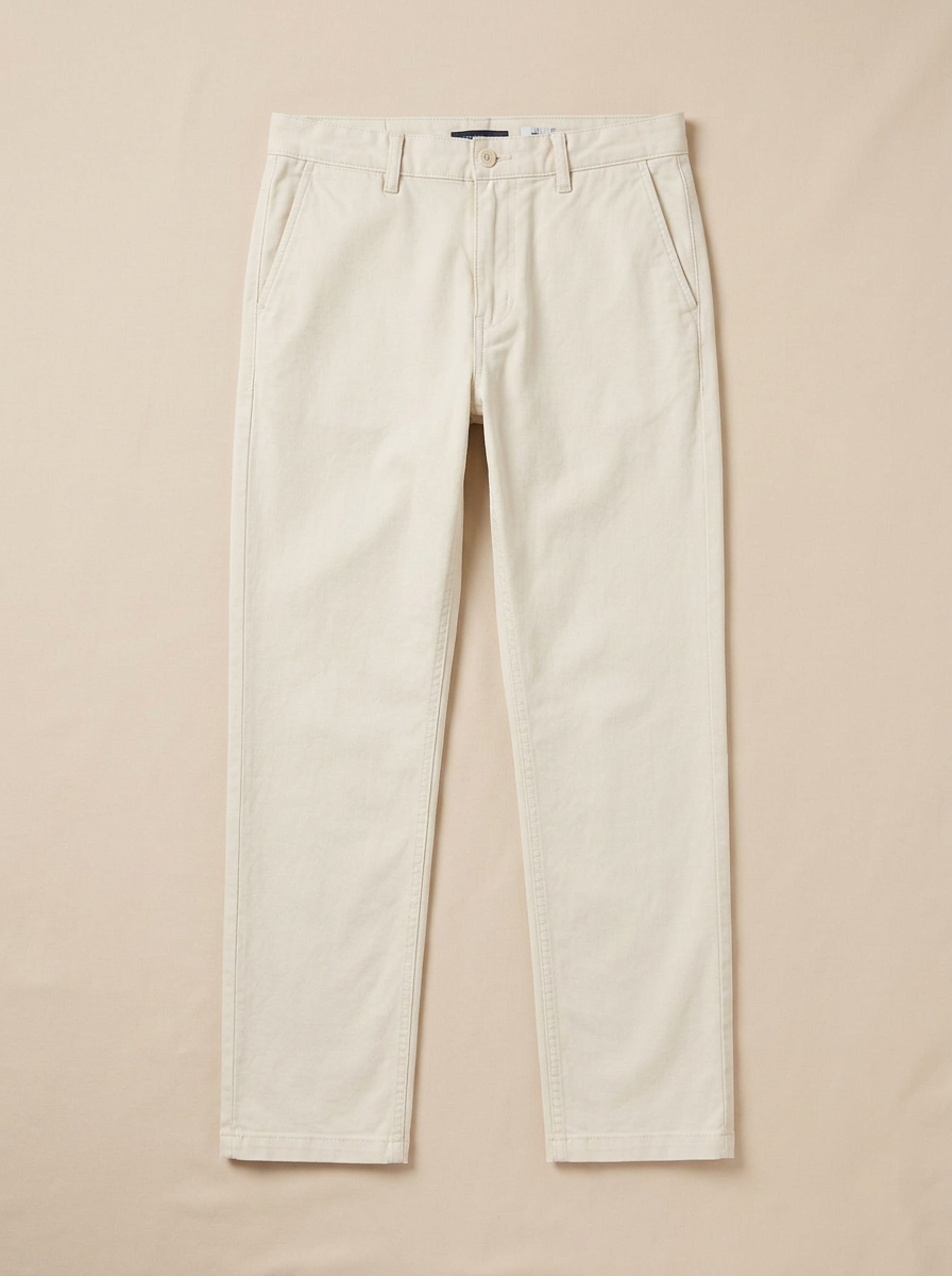 Cream Straight Trousers