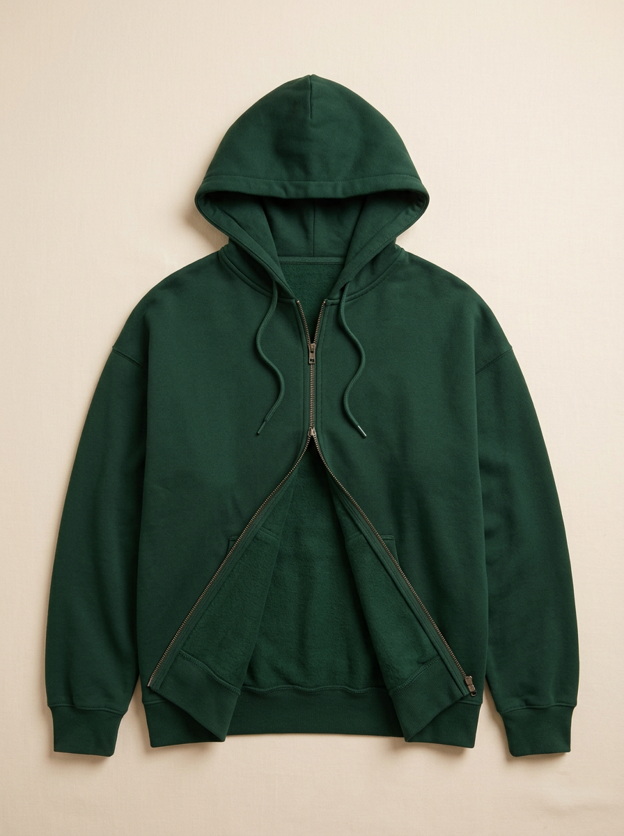 Green Zip Hoodie