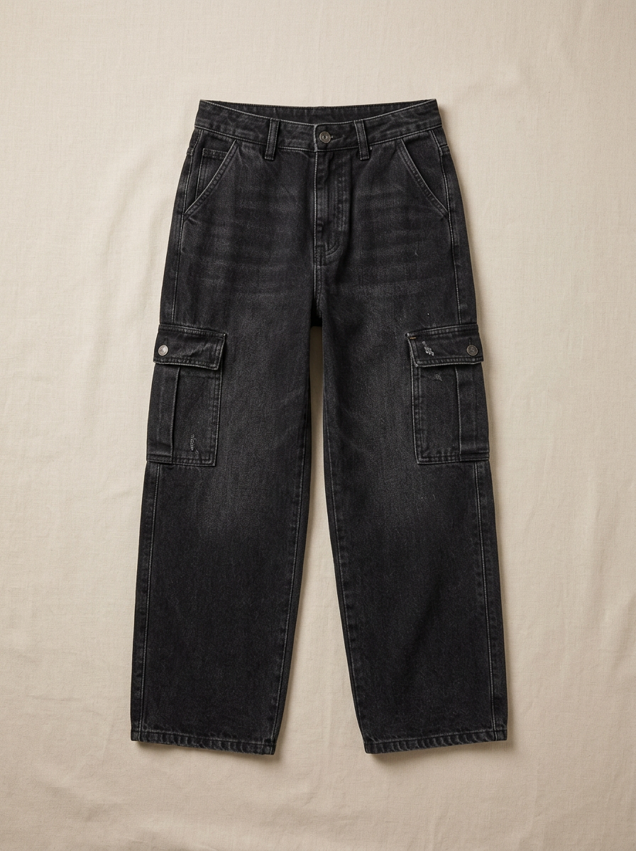 Black Cargo Denim