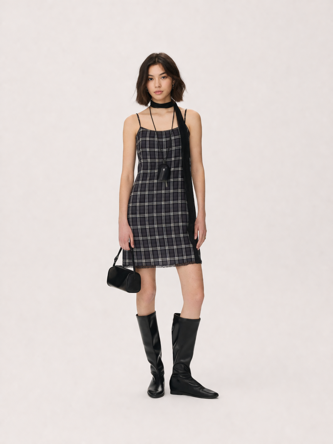 Tartan Slip Mini Dress