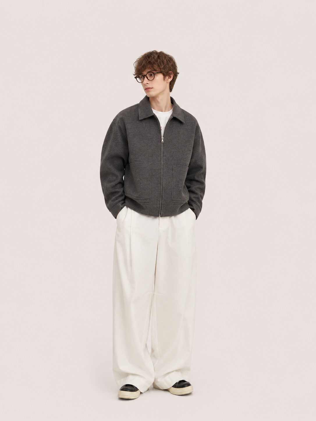 Wool Zip Blouson Jacket